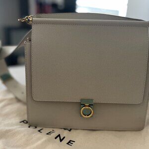 Polene Number Seven Bag - Chalk Textured leather
